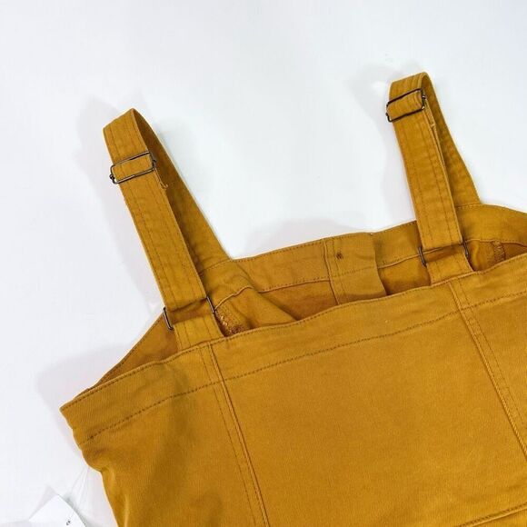 Thread and Supply Dress Womens Large Gold Button Up Front Overall Dress - Picture 8 of 10